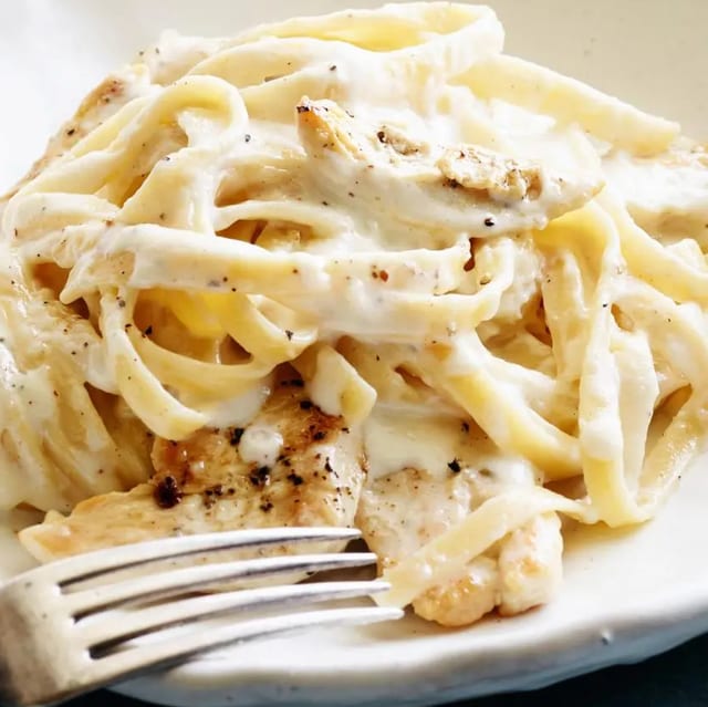 Chicken Fettuccine Alfredo.