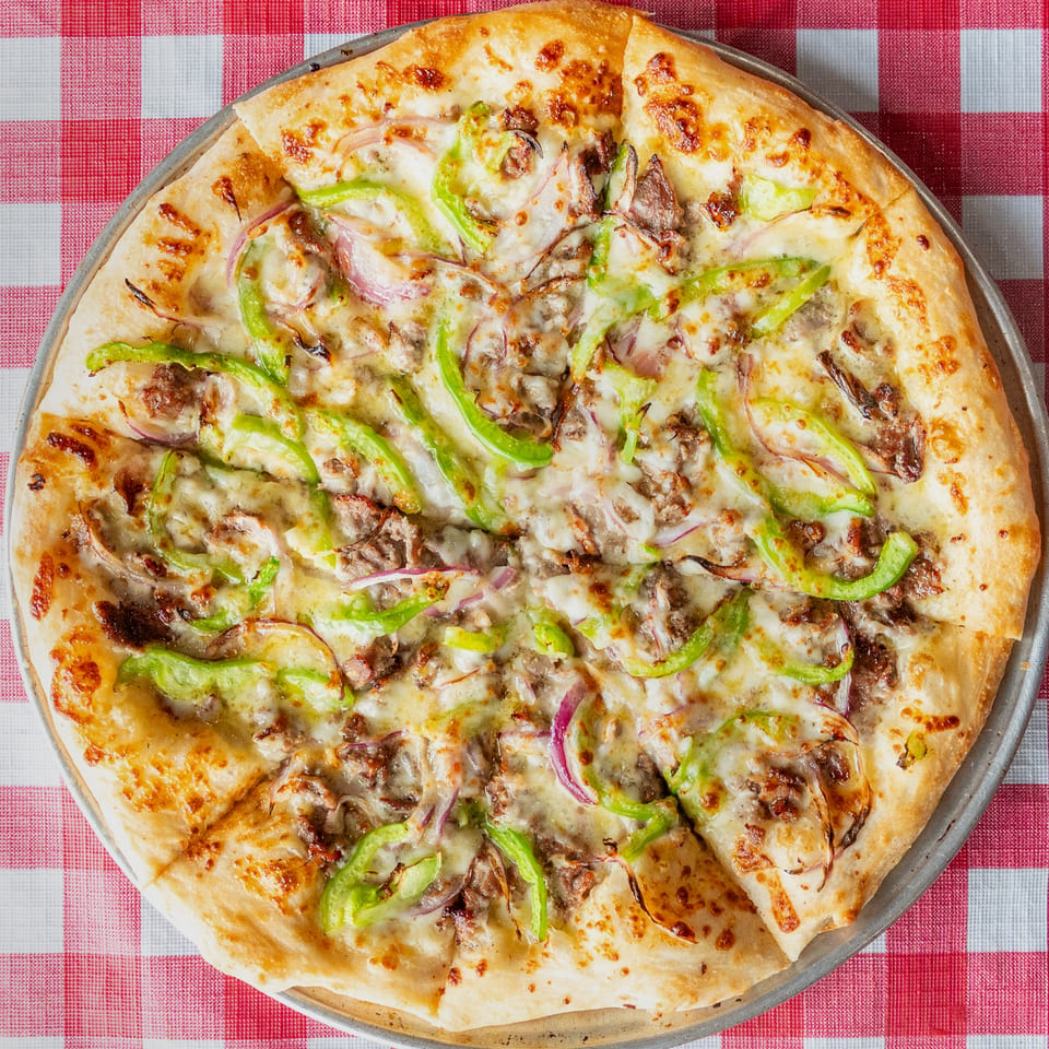 Philly Cheesesteak Pizza Delight